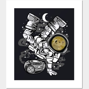 Hiphop Astronaut Dogecoin DOGE Coin To The Moon Crypto Token Cryptocurrency Wallet Birthday Gift For Men Women Kids Posters and Art